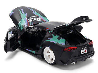 2020 Toyota GR Supra "HKS" Matt Black with Graphics "JDM Tuners" Series 1/24 Diecast Model Car by Jada