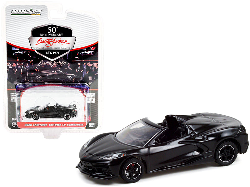 2020 Chevrolet Corvette C8 Stingray Convertible Black (Lot #3003) Barrett Jackson "Scottsdale Edition" Series 8 1/64 Diecast Model Car by Greenlight-DiecastModeler.com