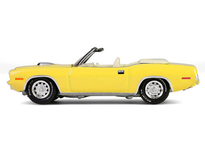 1970 Plymouth 'Cuda Convertible Yellow "Barrett-Jackson" Series 15 1/64 Diecast Model Car by Greenlight