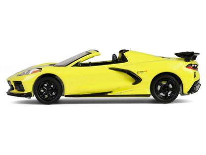 2022 Chevrolet Corvette C8.R Convertible Yellow with Silver Stripes "Barrett-Jackson" Series 15 1/64 Diecast Model Car by Greenlight-DiecastModeler.com