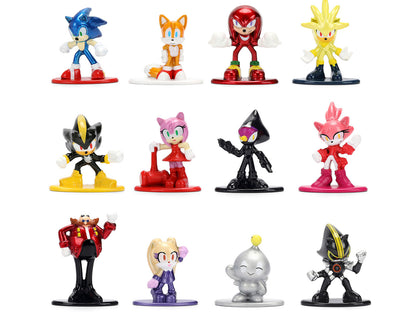 Set of 12 Diecast Figures "Sonic The Hedgehog" Video Games "Nano Metalfigs" Series Diecast Models by Jada-DiecastModeler.com