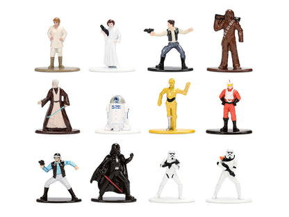 Set of 12 Diecast Figures "Star Wars" Movie Franchise "Nano Metalfigs" Series Diecast Models by Jada