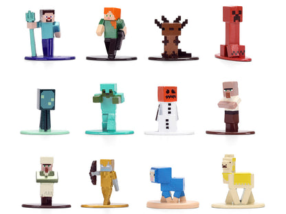 Set of 12 Diecast Figures "Minecraft" Video Game "Nano Metalfigs" Series Diecast Models by Jada-DiecastModeler.com
