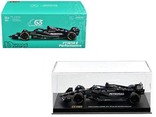Mercedes-AMG F1 W14 E Performance #63 George Russell "Petronas" "Formula One F1 World Championship" (2023) with Driver in Car 1/43 Diecast Model Car by Bburago-DiecastModeler.com