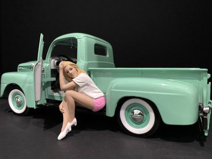 Car Girl in Tee Madee Figurine for 1/18 Scale Models by American Diorama