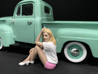 Car Girl in Tee Madee Figurine for 1/18 Scale Models by American Diorama