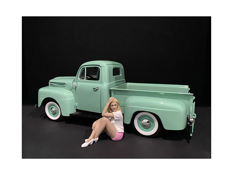 Car Girl in Tee Madee Figurine for 1/18 Scale Models by American Diorama