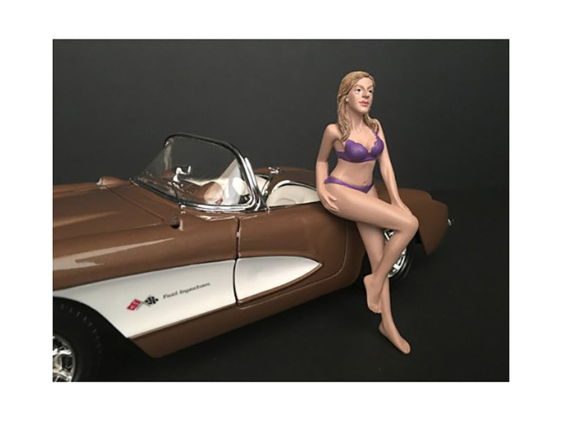 July Bikini Calendar Girl Figurine for 1/24 Scale Models by American Diorama-DiecastModeler.com