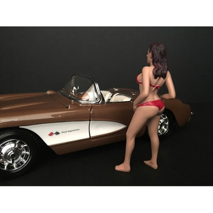 October Bikini Calendar Girl Figurine for 1/24 Scale Models by American Diorama
