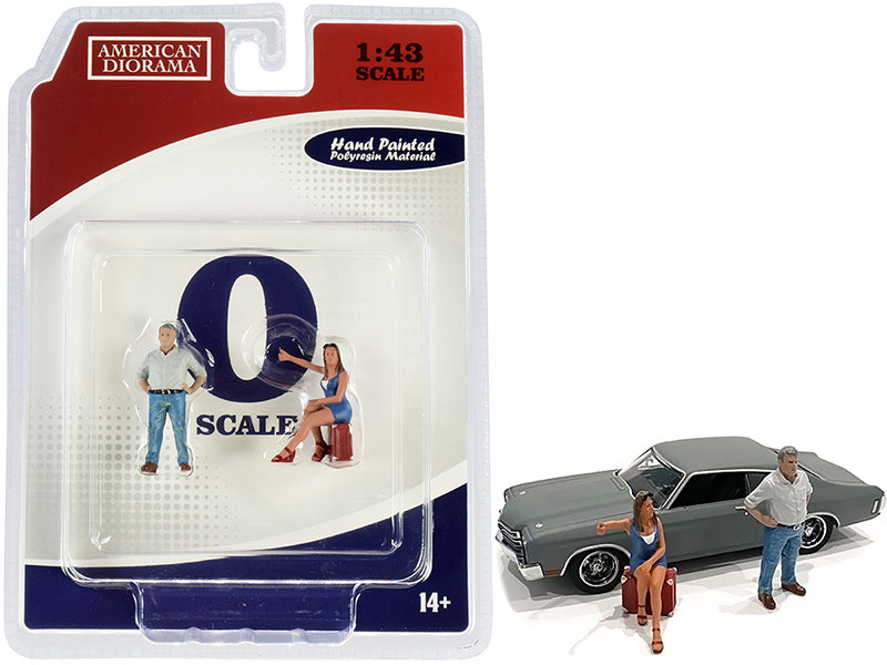 70s Style Two Figurines Set III for 1/43 Scale Models by American Diorama-DiecastModeler.com
