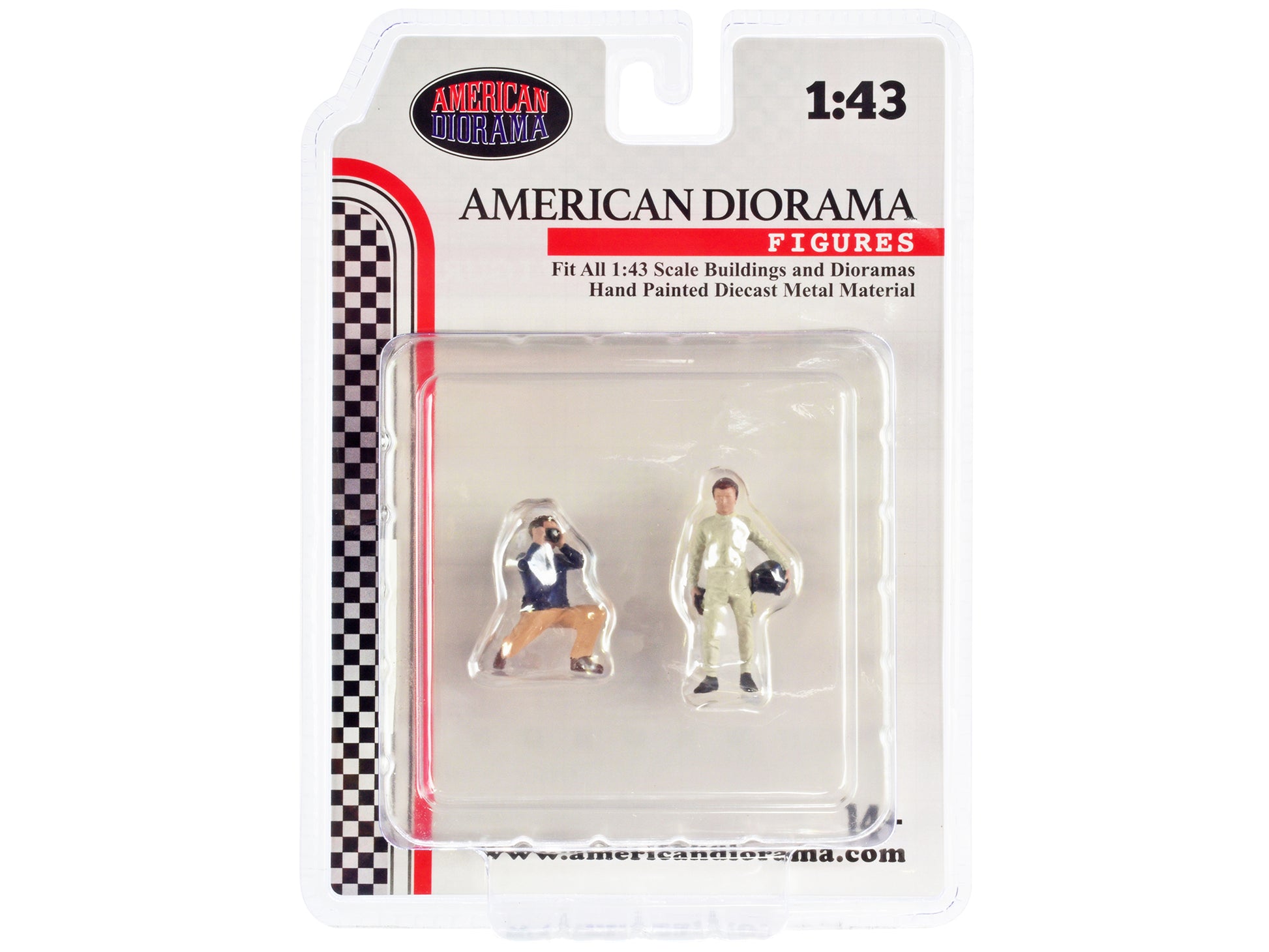 "Race Day" Two Diecast Figures Set 1 for 1/43 Scale Models by American Diorama-DiecastModeler.com