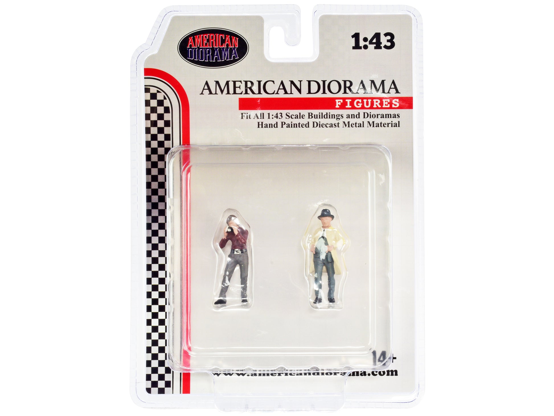 "Race Day" Two Diecast Figures Set 3 for 1/43 Scale Models by American Diorama-DiecastModeler.com