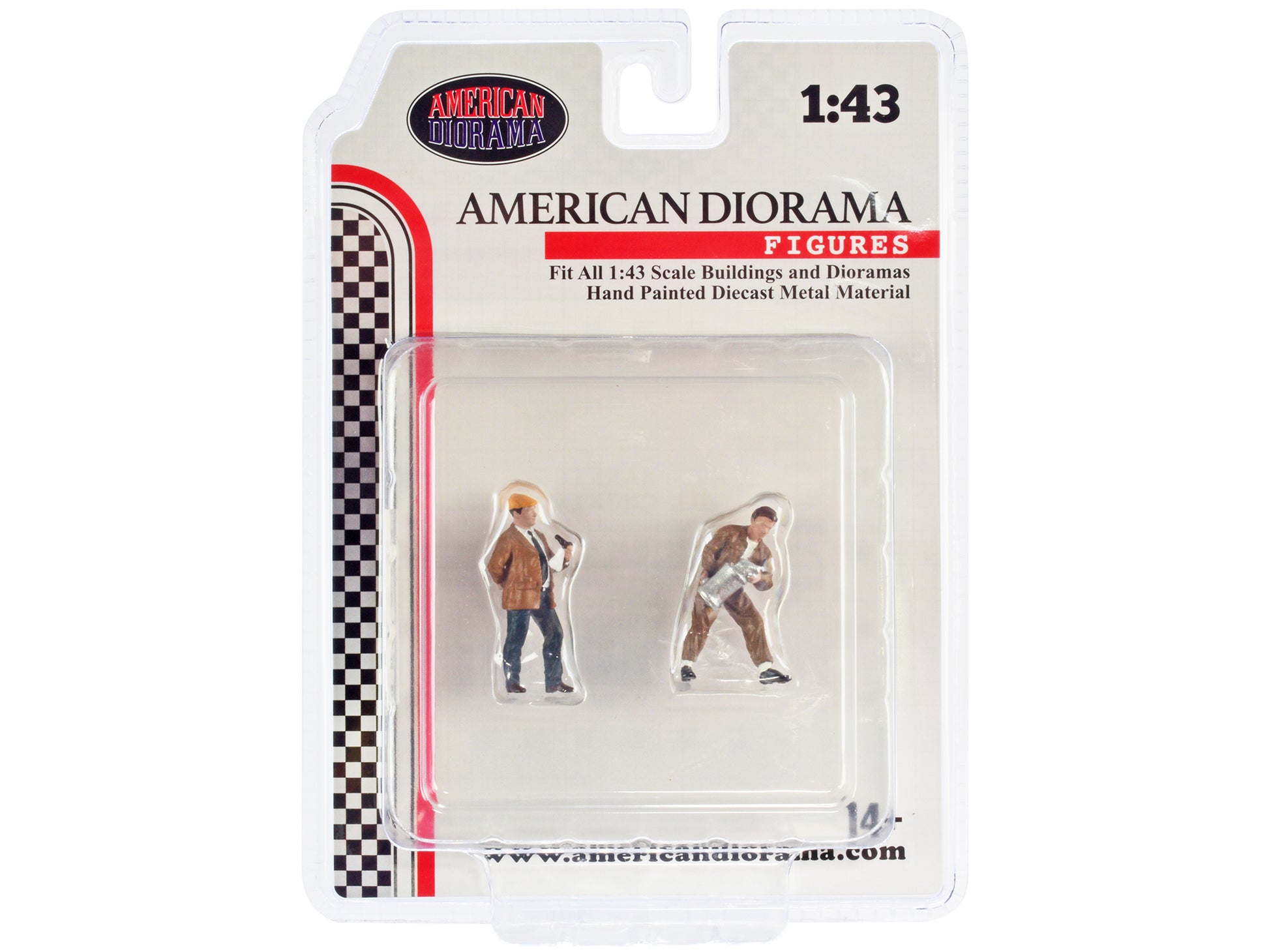 "Race Day" Two Diecast Figures Set 4 for 1/43 Scale Models by American Diorama-DiecastModeler.com