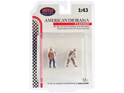 "Race Day" Two Diecast Figures Set 4 for 1/43 Scale Models by American Diorama-DiecastModeler.com