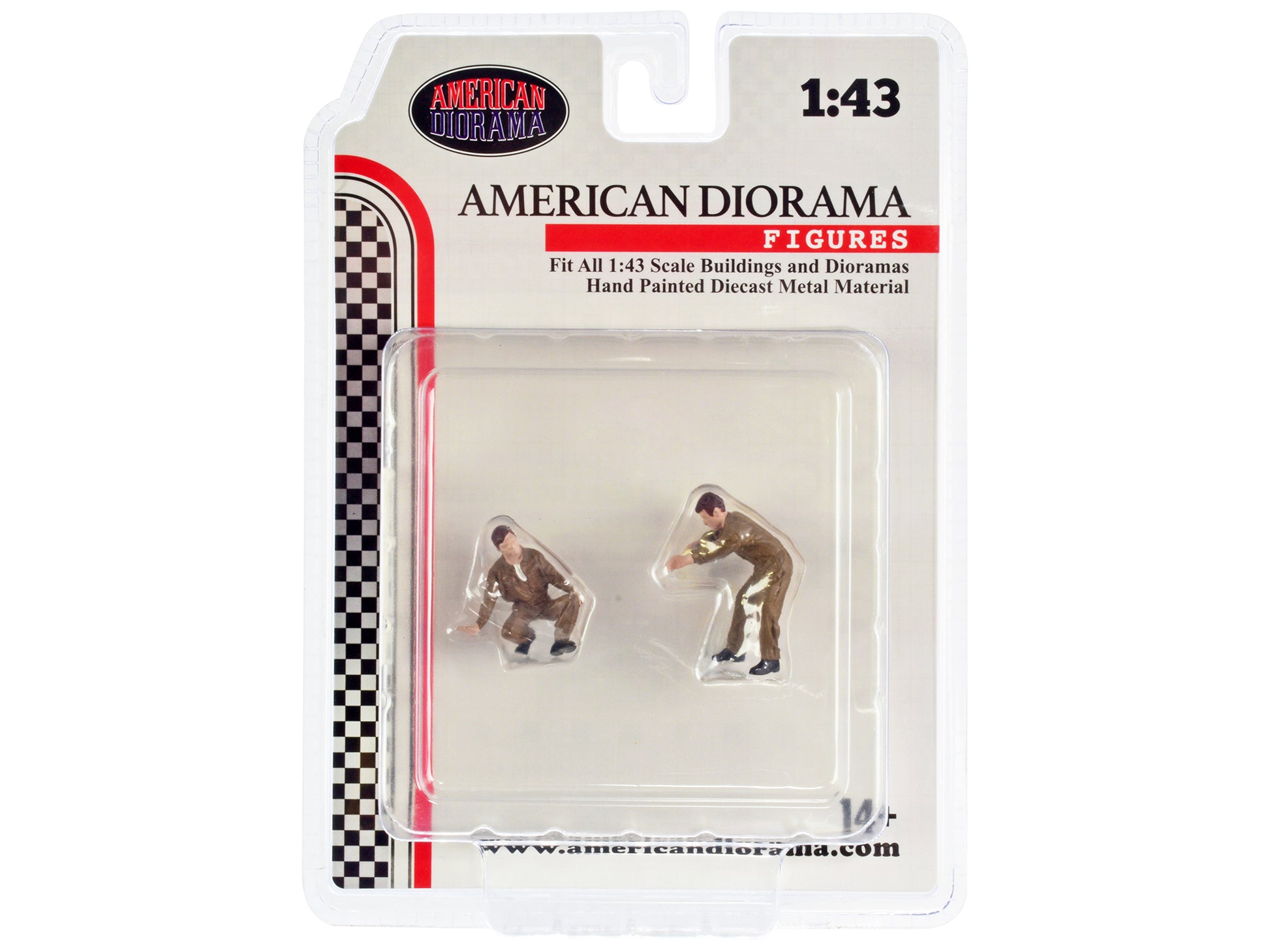 "Race Day" Two Diecast Figures Set 5 for 1/43 Scale Models by American Diorama-DiecastModeler.com