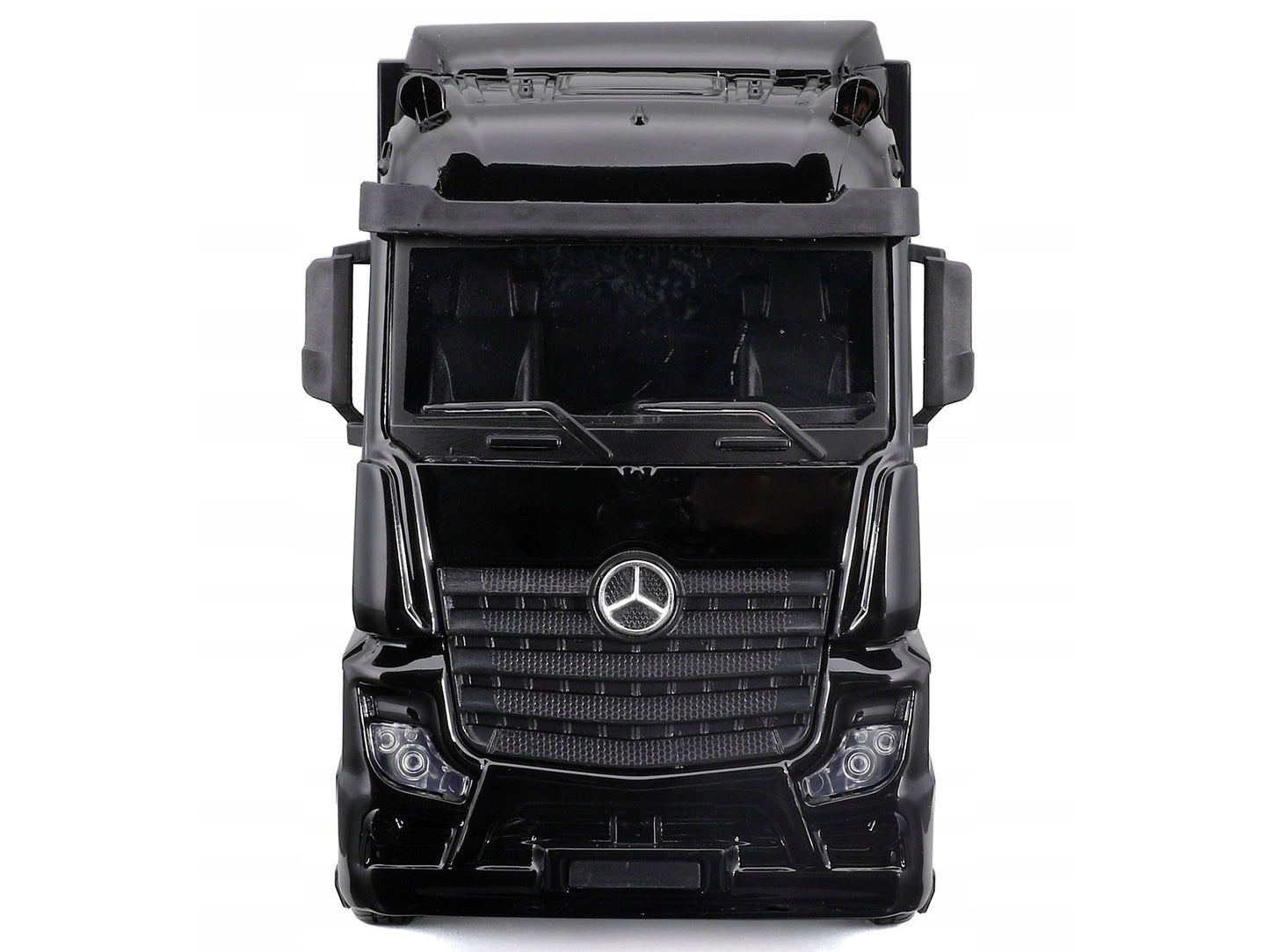 Mercedes-Benz Actros Gigaspace Car Transporter Black and Mercedes-AMG F1 W15 E Performance #63 George Russell "Petronas" Formula One F1 World Championship (2024) "Racing Hauler" Series 1/43 Diecast Model Car by Bburago-DiecastModeler.com