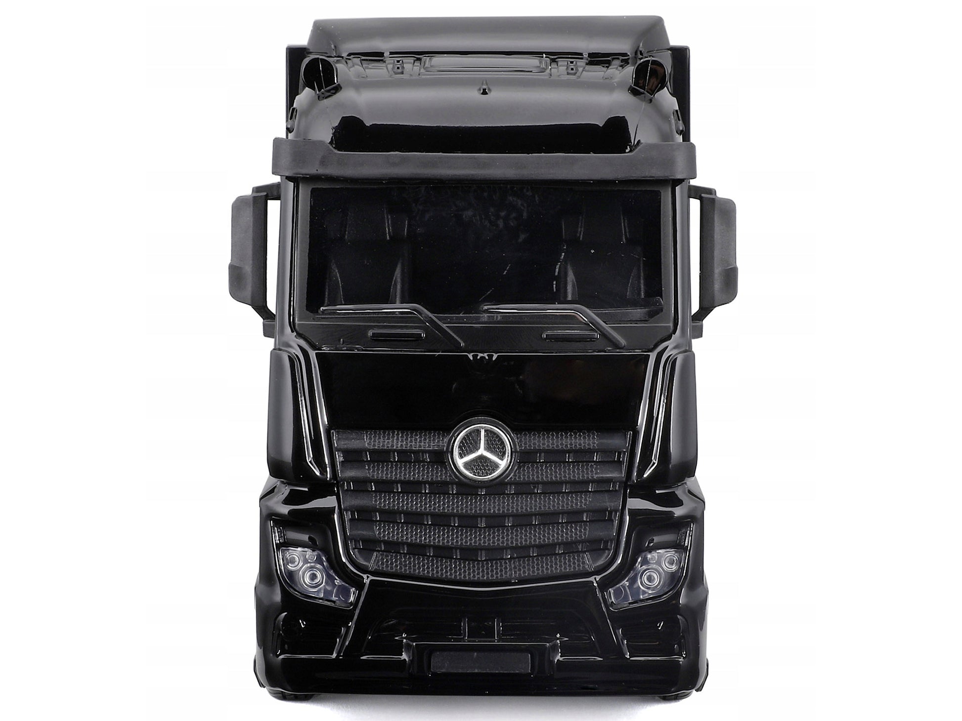 Mercedes-Benz Actros Gigaspace Car Transporter Black and Mercedes-AMG F1 W15 E Performance #63 George Russell "Petronas" Formula One F1 World Championship (2024) "Racing Hauler" Series 1/43 Diecast Model Car by Bburago-DiecastModeler.com
