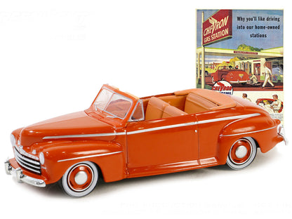 1946 Ford Super Deluxe Convertible Orange "Chevron Supreme" "Vintage Ad Cars" Series 10 1/64 Diecast Model Car by Greenlight-DiecastModeler.com