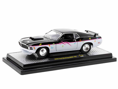 1970 Ford Mustang BOSS 429 "Pro Street" Black and Gray with Graphics Limited Edition to 6650 pieces Worldwide 1/24 Diecast Model Car by M2 Machines-DiecastModeler.com