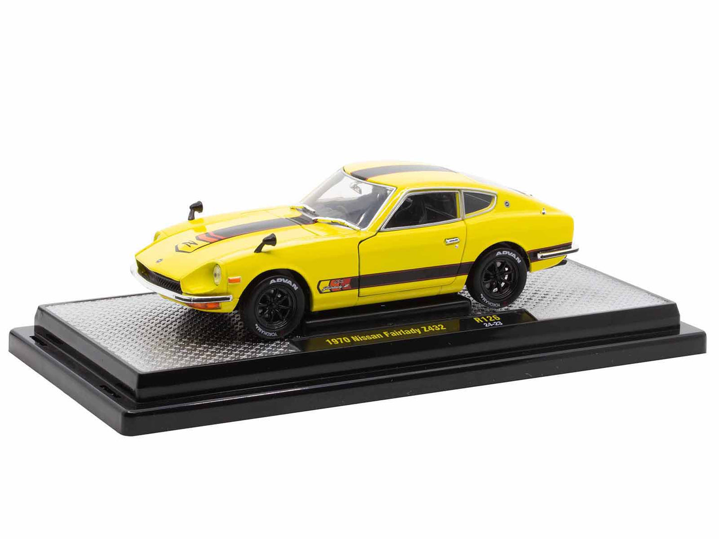 1970 Nissan Fairlady Z 432 RHD (Right Hand Drive) #3 Yellow with Black Stripes Limited Edition to 4250 pieces Worldwide 1/24 Diecast Model Car by M2 Machines