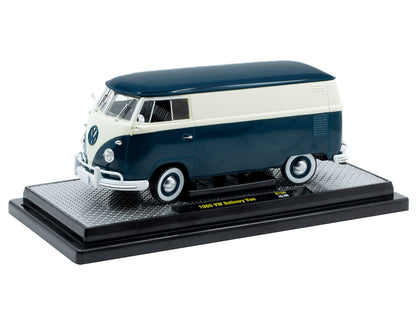 1960 Volkswagen Delivery Van Blue and White Limited Edition to 6650 pieces Worldwide 1/24 Diecast Model Car by M2 Machines