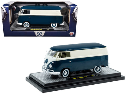 1960 Volkswagen Delivery Van Blue and White Limited Edition to 6650 pieces Worldwide 1/24 Diecast Model Car by M2 Machines-DiecastModeler.com