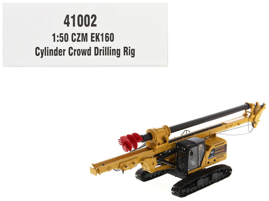 CZM EK160 Cylinder Crowd Drilling Rig Yellow "High Line" Series 1/50 Diecast Model by Diecast Masters-DiecastModeler.com