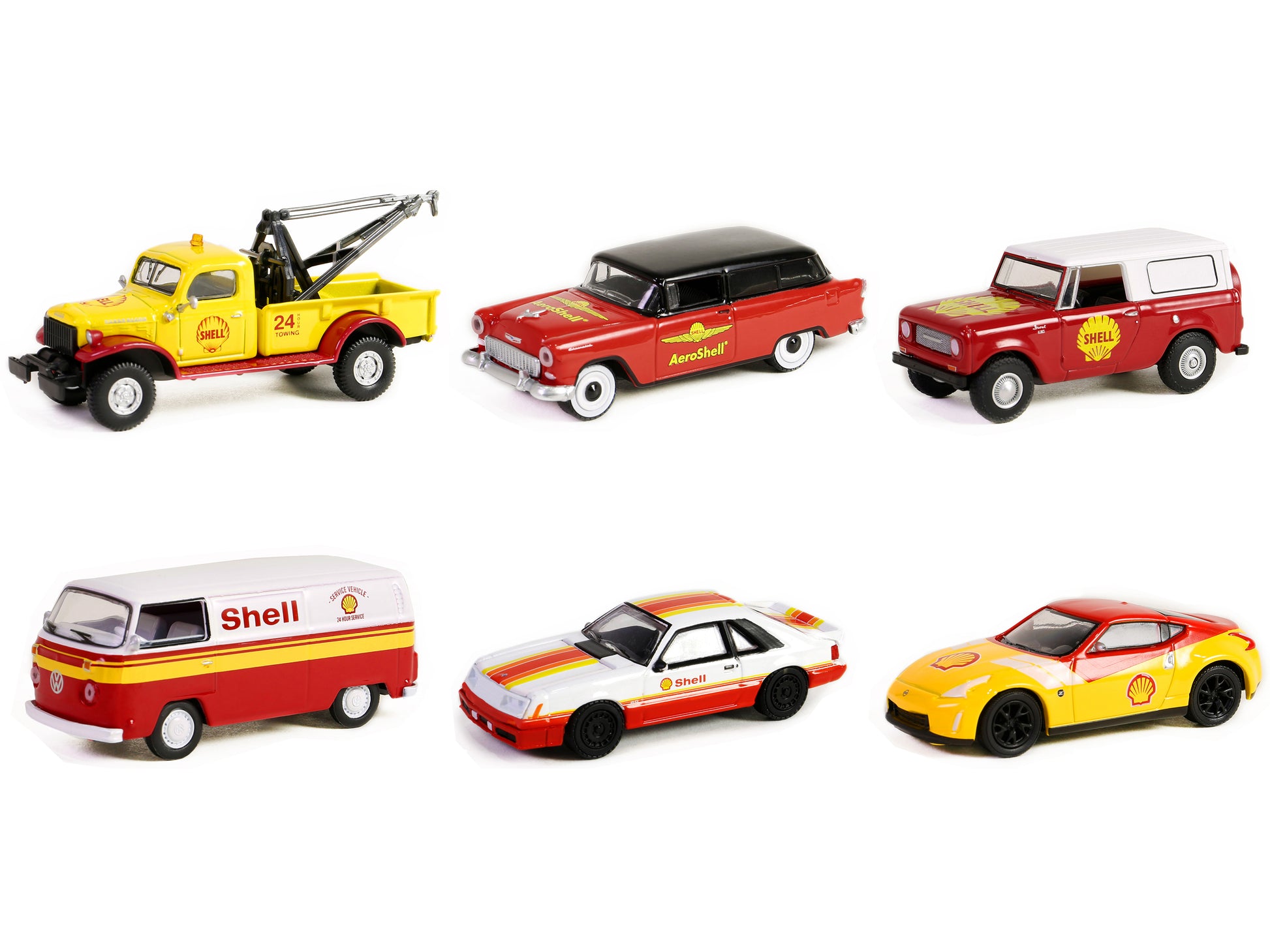 "Shell Oil Special Edition" Series 2 Set of 6 pieces 1/64 Diecast Model Cars by Greenlight-DiecastModeler.com