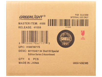 "Shell Oil Special Edition" Series 2 Set of 6 pieces 1/64 Diecast Model Cars by Greenlight-DiecastModeler.com
