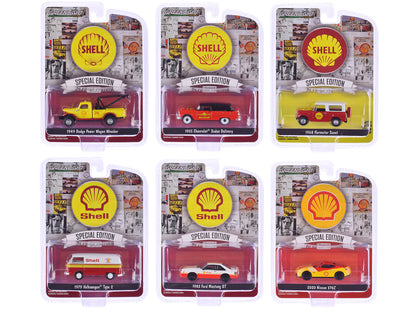 "Shell Oil Special Edition" Series 2 Set of 6 pieces 1/64 Diecast Model Cars by Greenlight-DiecastModeler.com