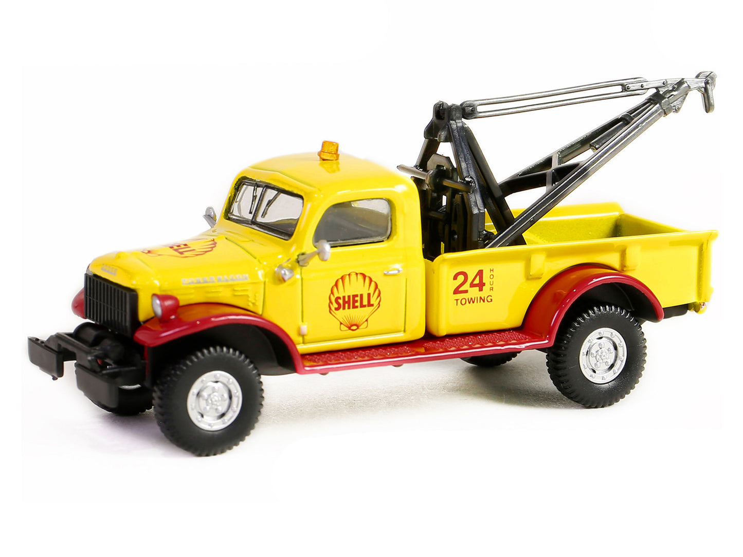 1949 Dodge Power Wagon Wrecker Tow Truck "Shell Oil" Yellow and Red "Shell Oil Special Edition" Series 2 1/64 Diecast Model Car by Greenlight-DiecastModeler.com