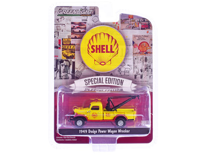 1949 Dodge Power Wagon Wrecker Tow Truck "Shell Oil" Yellow and Red "Shell Oil Special Edition" Series 2 1/64 Diecast Model Car by Greenlight