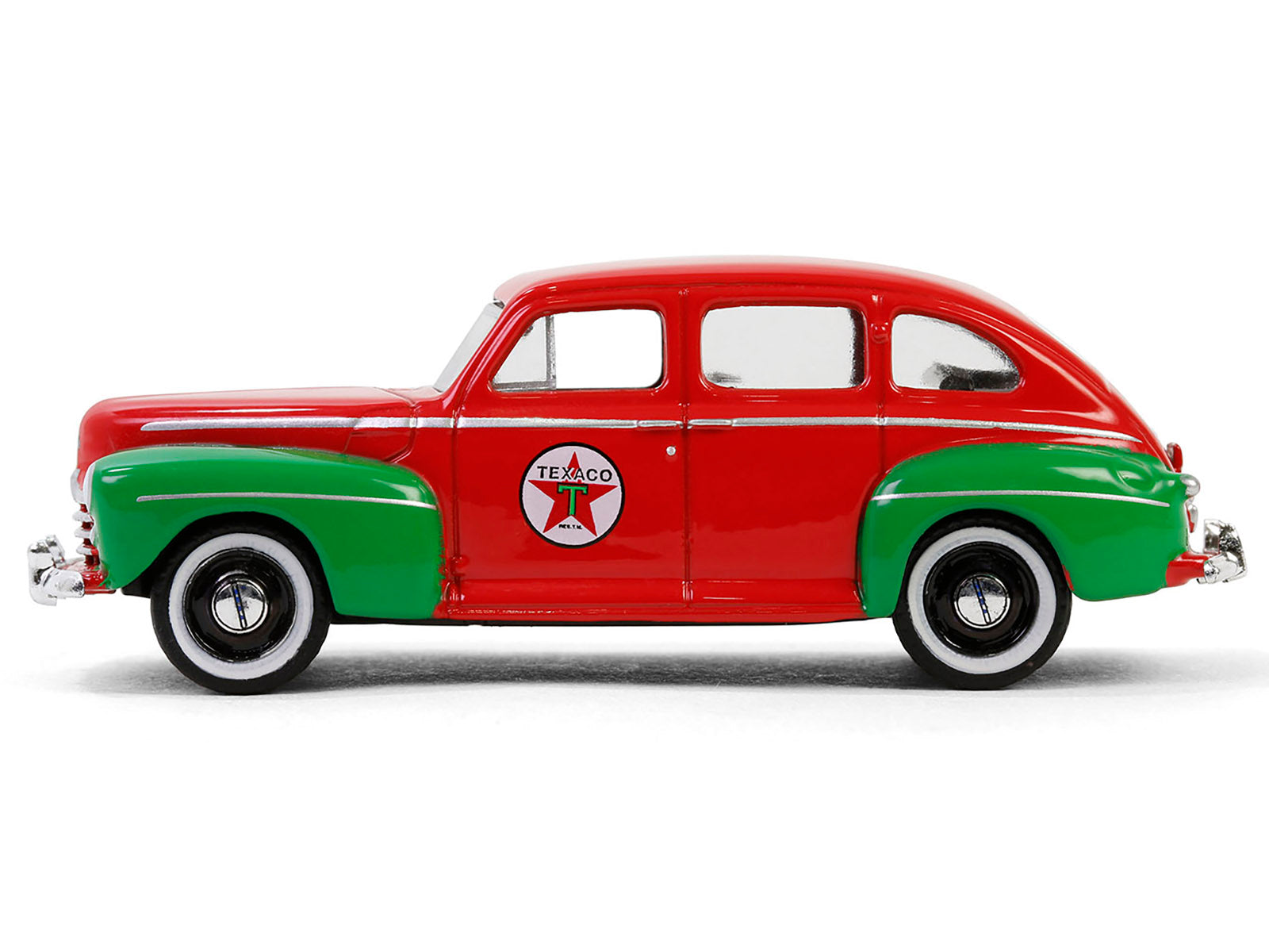 1948 Ford Fordor Super Deluxe "Texaco" Red with Green Fenders "Texaco Special Edition" Series 1 1/64 Diecast Model Car by Greenlight-DiecastModeler.com