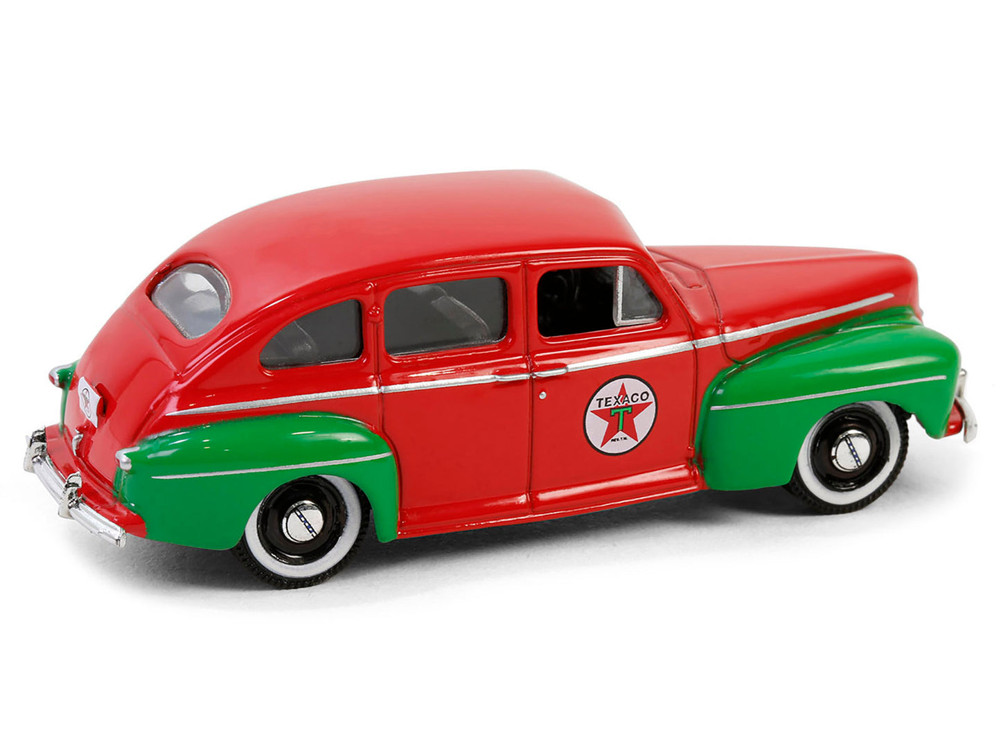 1948 Ford Fordor Super Deluxe "Texaco" Red with Green Fenders "Texaco Special Edition" Series 1 1/64 Diecast Model Car by Greenlight