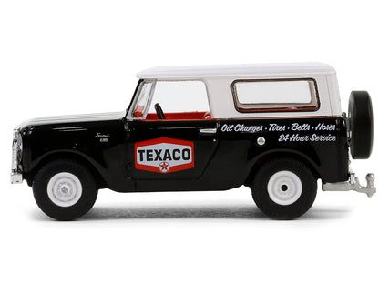 1963 Harvester Scout "Texaco" Black with White Top and Red Interior "Texaco Special Edition" Series 1 1/64 Diecast Model Car by Greenlight-DiecastModeler.com
