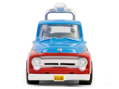 1956 Ford F-100 Pickup Truck with Tool Boxes and Ladders "Chevron" Blue and Red "Chevron Special Edition" Series 1 1/64 Diecast Model Car by Greenlight