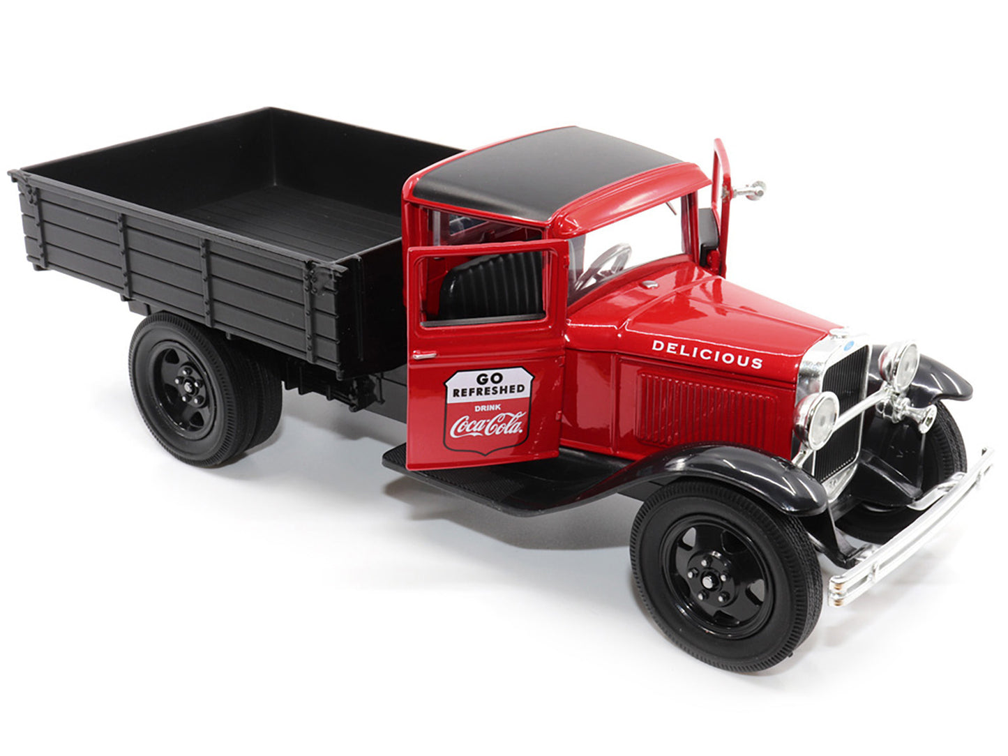 1931 Ford Model AA Pickup Truck Red and Black "Go Refreshed - Drink Coca-Cola" 1/24 Diecast Model Car by Motor City Classics