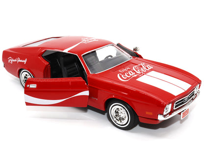 1971 Ford Mustang Sportsroof Red with White Stripes "Refresh Yourself - Coca-Cola" 1/24 Diecast Model Car by Motor City Classics-DiecastModeler.com