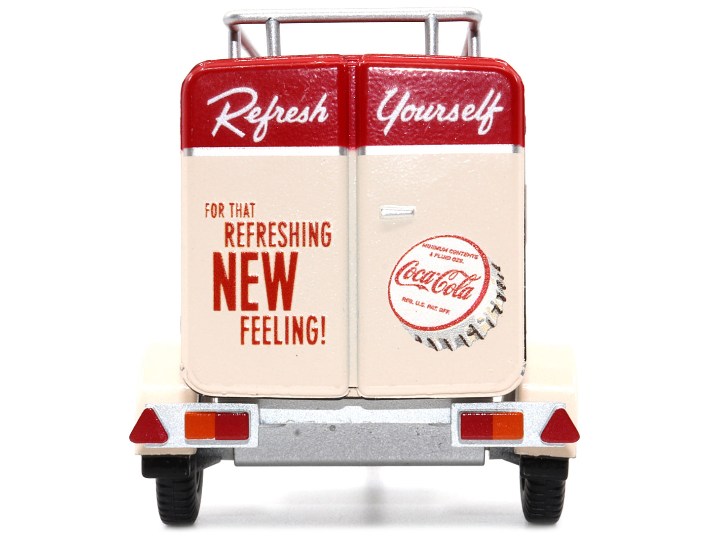 Travel Trailer Cream with Red Top "Pause and Refresh Yourself Drink Delicious Coca-Cola" 1/24 Diecast Model Car by Motor City Classics-DiecastModeler.com