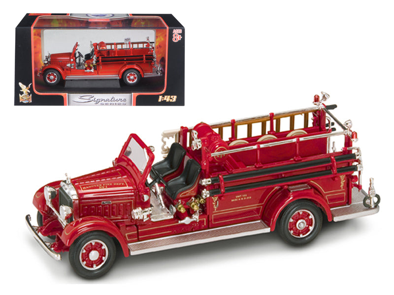 1935 Mack Type 75BX Fire Engine Red 1/43 Diecast Model Car by Road Signature-DiecastModeler.com
