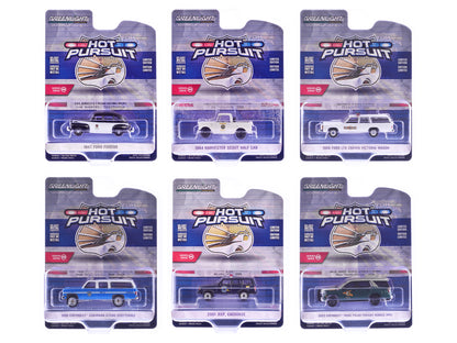 "Hot Pursuit" Series 46 Set of 6 Police Cars 1/64 Diecast Model Cars by Greenlight-DiecastModeler.com