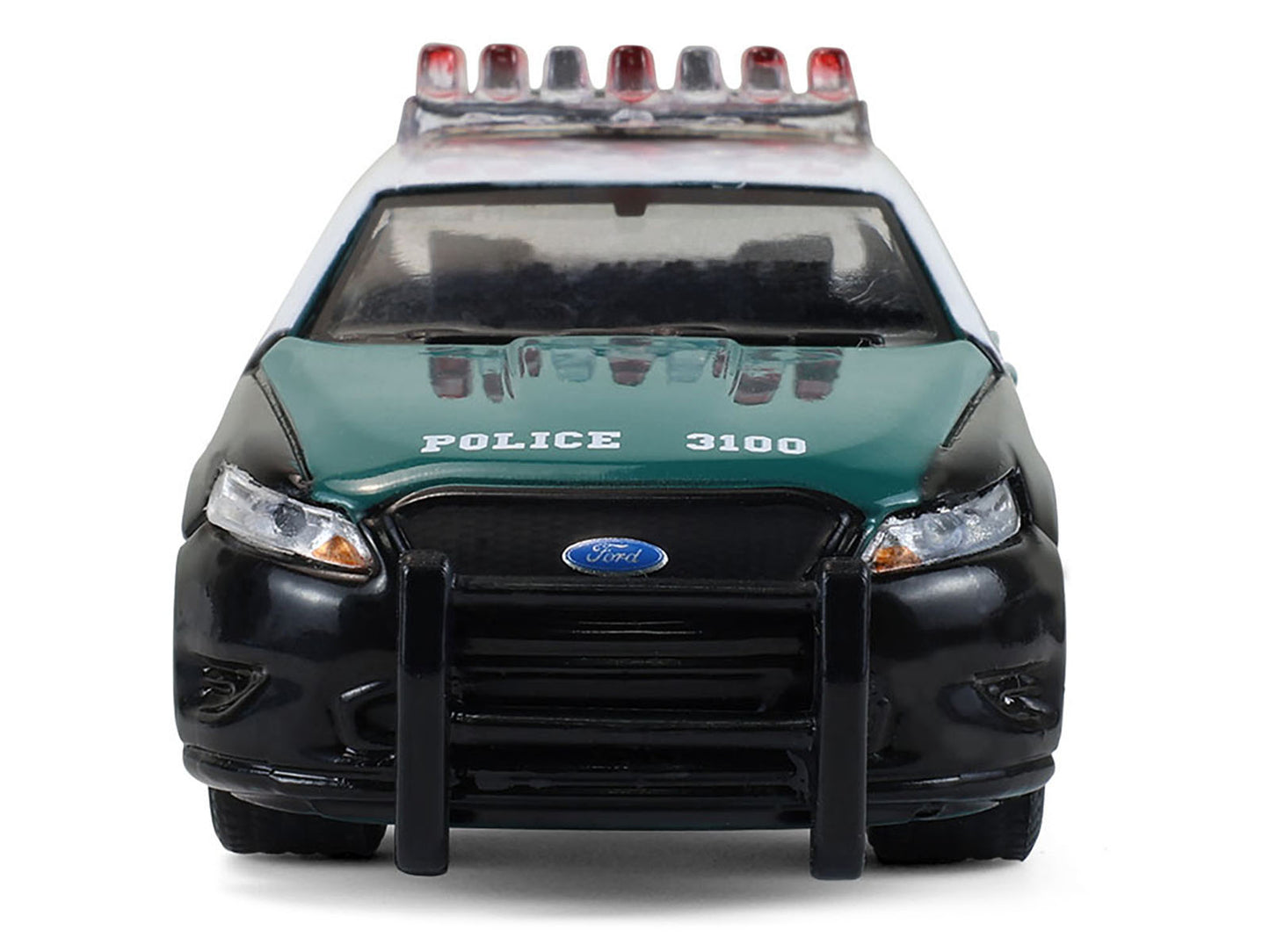 2014 Ford Taurus "New York Police Department (NYPD) Vintage Tribute Livery" Green and Black with White Top "Hot Pursuit" Series 47 1/64 Diecast Model Car by Greenlight-DiecastModeler.com