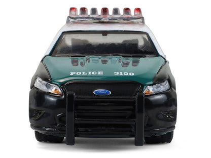 2014 Ford Taurus "New York Police Department (NYPD) Vintage Tribute Livery" Green and Black with White Top "Hot Pursuit" Series 47 1/64 Diecast Model Car by Greenlight-DiecastModeler.com
