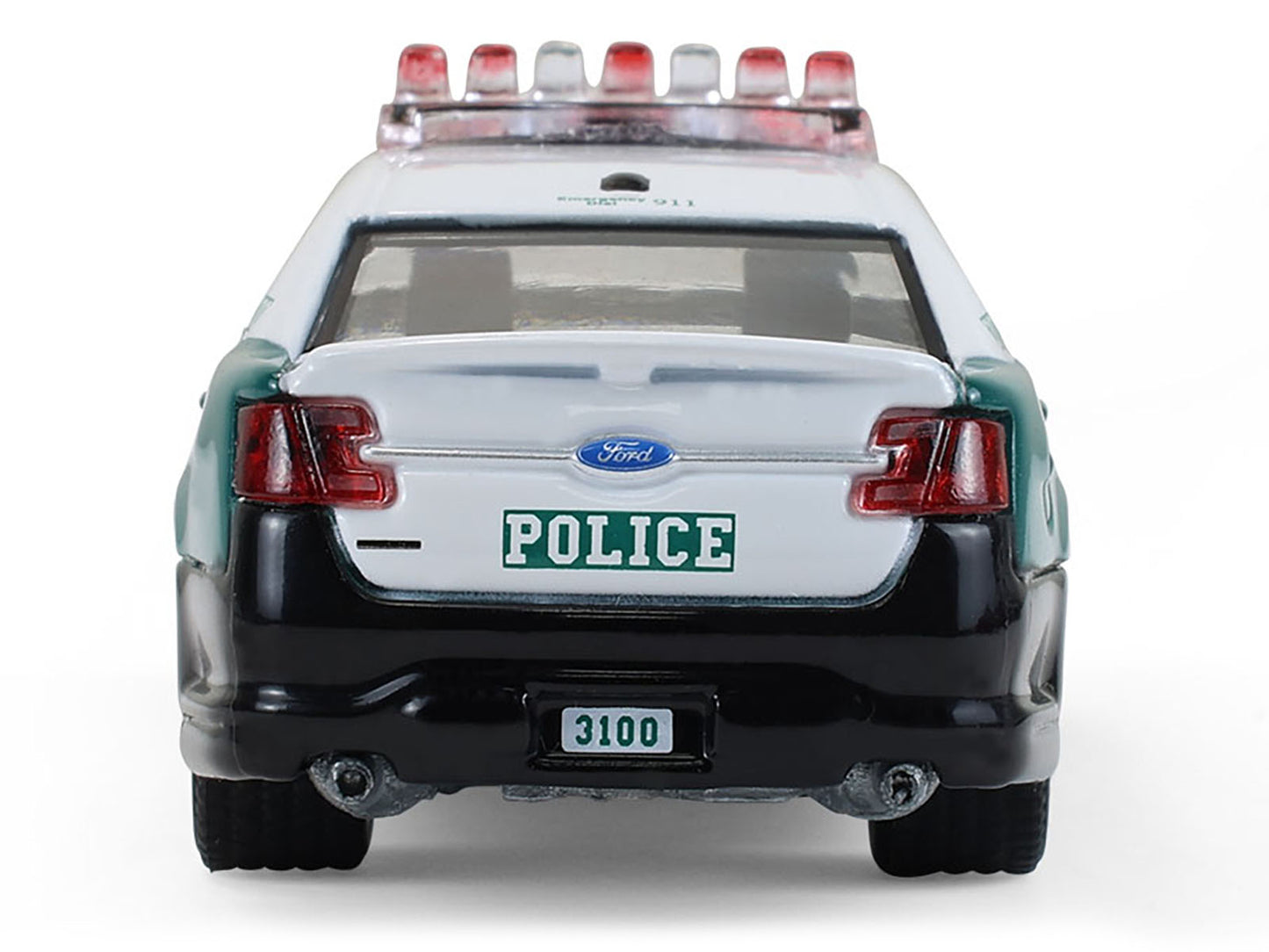 2014 Ford Taurus "New York Police Department (NYPD) Vintage Tribute Livery" Green and Black with White Top "Hot Pursuit" Series 47 1/64 Diecast Model Car by Greenlight-DiecastModeler.com