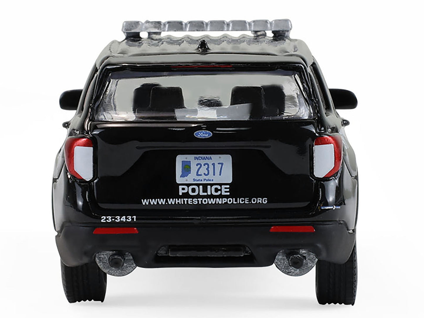 2023 Ford Police Interceptor Utility "Whitestown Police Dept. Whitestown IN" Black "Hot Pursuit" Series 47 1/64 Diecast Model Car by Greenlight