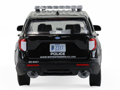 2023 Ford Police Interceptor Utility "Whitestown Police Dept. Whitestown IN" Black "Hot Pursuit" Series 47 1/64 Diecast Model Car by Greenlight
