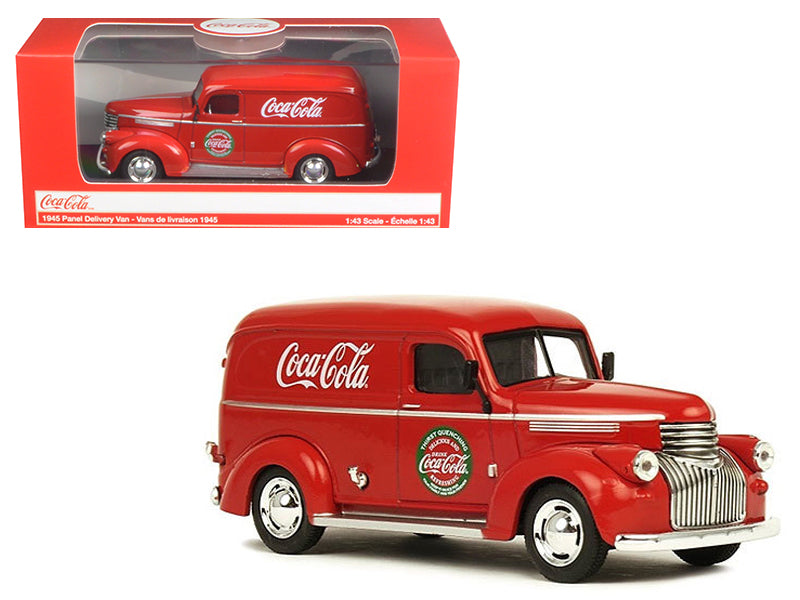 1945 Panel Delivery Van "Coca-Cola" Red 1/43 Diecast Model Car by Motorcity Classics-DiecastModeler.com