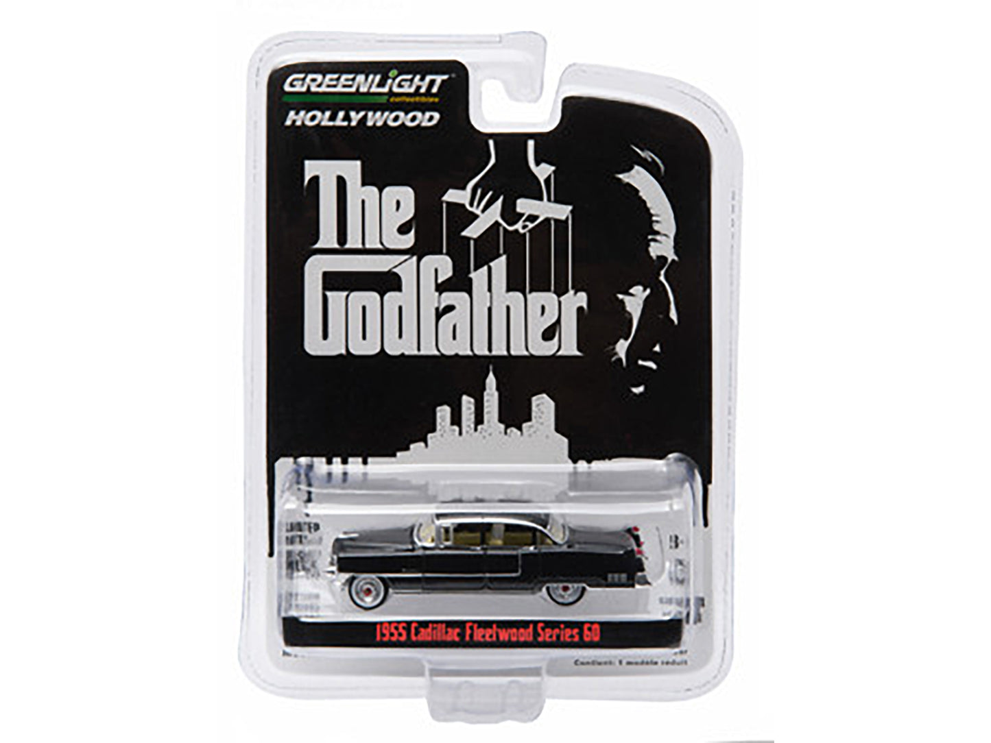 1955 Cadillac Fleetwood Series 60 Black "The Godfather" (1972) Movie "Hollywood Series" Release 14 1/64 Diecast Model Car by Greenlight