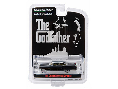 1955 Cadillac Fleetwood Series 60 Black "The Godfather" (1972) Movie "Hollywood Series" Release 14 1/64 Diecast Model Car by Greenlight