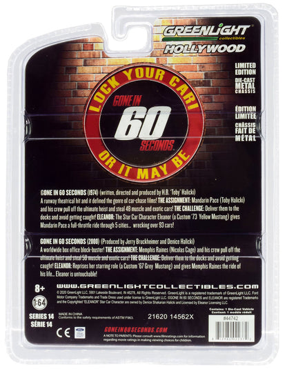 1967 Ford Mustang Custom "Eleanor" "Gone in 60 Sixty Seconds" (2000) Movie 1/64 Diecast Car Model by Greenlight-DiecastModeler.com